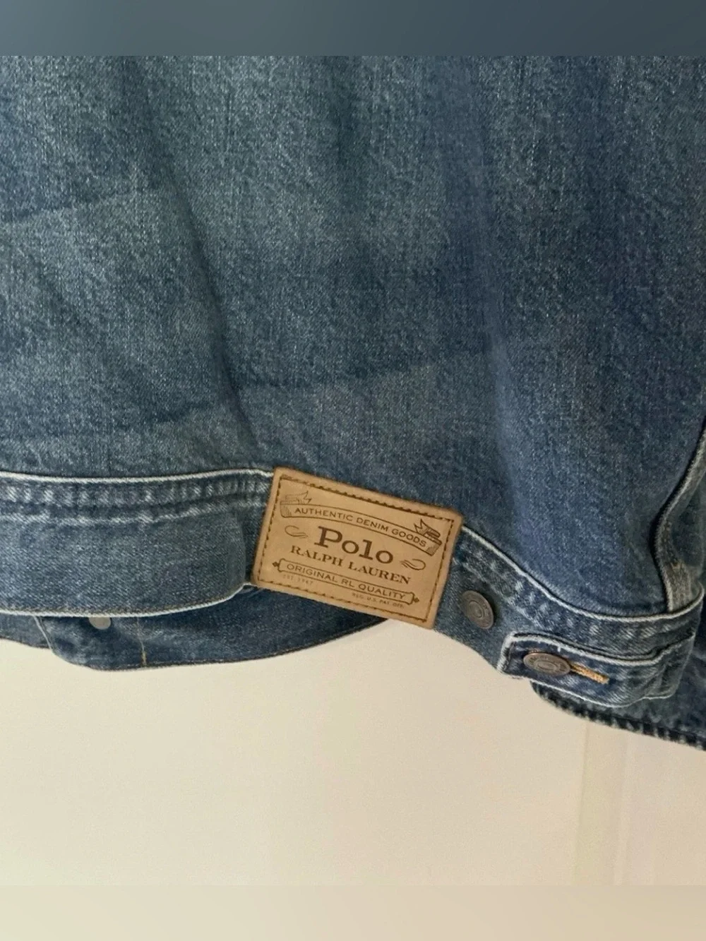 Size XXL - Polo Ralph Lauren Country Distressed Light Wash Denim Utility Jacket
